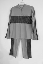 Fashion Sport 2-Piece Tracksuit Activewear Gray White Polka Dot Accent Size XL