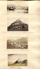 EUROPEAN CASTLES AND VILLAGES.  SMALL ALBUMEN PHOTOS  MOUNTED ON 14 X 10 PAGES.