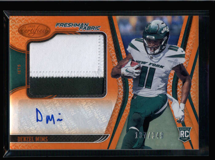 DENZEL MIMS 2020 PANINI CERTIFIED #223 ROOKIE ORANGE PATCH AUTO #137/349 BA2184