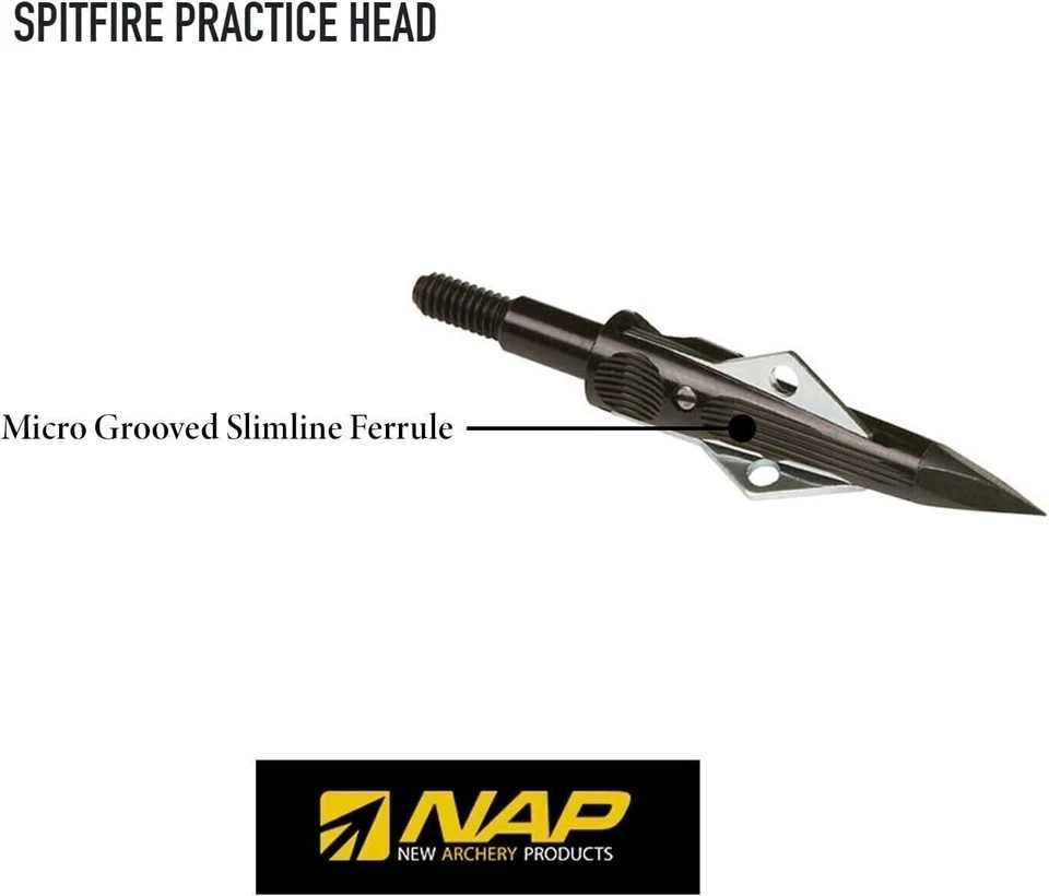 NAP 60826 Spitfire Práctica Cabeza Ancha 100 Granos Negro 3 Hojas Mecánico 1 Paquete Foto 2 de 3