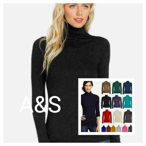 WOMENS LADIES POLO NECK ROLL NECK 