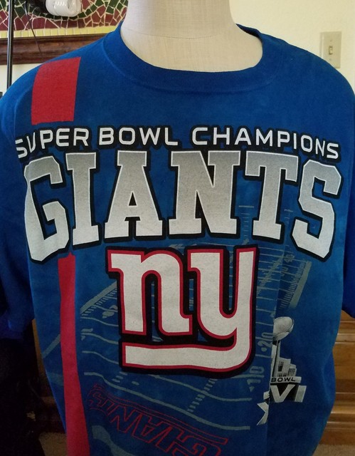 NFL Team Apparel Mens Blue New York Giants Super Bowl XLVI Champions T Shirt 2X | eBay