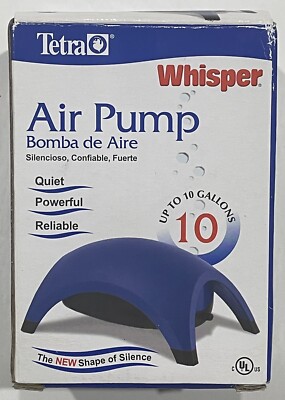 TETRA WHISPER AIR PUMP 10 GAL AQUARIUM FISH-POWERFUL & DEPENDABLE AIR FLOW-NEW