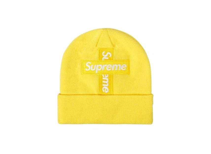 Bonnet jaune logo boîte croisée Supreme New Era