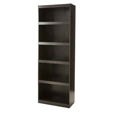 Framed 5-Shelf Bookcase 71'' Tall Adjustable Wood Storage Shelving Wide Bookshelf