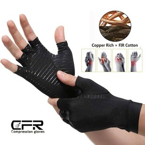 Pair Copper Anti Arthritis Compression Gloves Hand Support Finger Arthritis Pain Ebay
