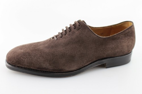 Men's SALVATORE FERRAGAMO 'Carmelo Tramezza' Brown Suede Oxfords Size US 8 - 2E - Picture 2 of 7