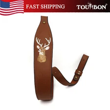 Tourbon Hunting Deer Embroidery Sling Real Leather Rifle Gun Strap Special Offer