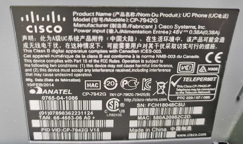 CISCO IP Phone 7942 CP-7942G PoE VoIP-Telefon - Bild 4 von 7