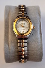 Cruise Club K Women's Dual Tone 8" Watch Stretch Band New Battery