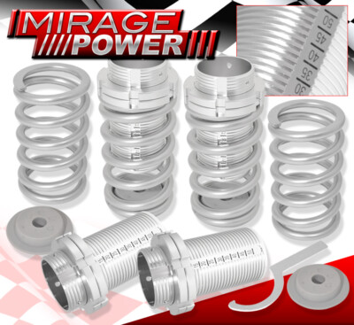 For 89-99 Eclipse Adjustable Lowering Spring Coilover Sleeve 4PC Assembly Silver