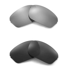 Walleva Two Pairs Polarized Lenses For Oakley Half Wire 2.0 - Titanium  Black