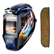 TRQWH Auto Darkening Welding Helmet Large View True Color & Welding Helmet Bib