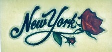 Original Vintage NY New York Rose Glitter Mini Iron On Transfer