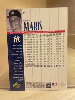 2000 Upper Deck Yankees Legends #14 Roger Maris | eBay