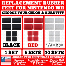 8PC Set Rubber Feet 3M Adhesive Cover for Nintendo Wii Console WHITE/RED/BLACK
