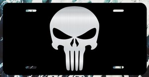 Punisher Skull License Plate Tag Vanity Front Aluminum 6 Inches By 12 Inches Ebay