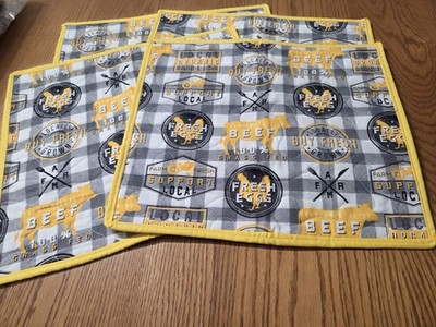 Handmade Quilted Placemats. Set Of 4. Size 14''x16'' L
