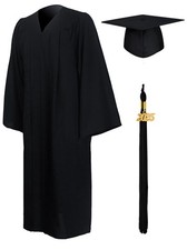 Matte Graduation Gown Cap Tassel Set 2025 for High School and Bachelor