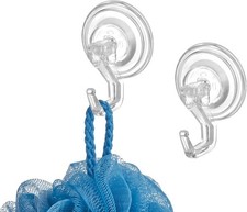 Power Lo Bathroom Suct Cup Hooks for Loofah, Towels, Spons