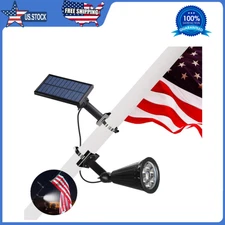 Solar Flag Pole Light, Solar Powered Lights Outdoor Dusk to Dawn for Flags-6000K
