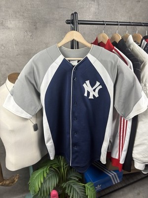 New York Yankees Jersey Vintage 90s Jeter 05 MLB Blau - Grau XL Herren