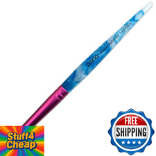 PANA Pure Kolinsky Acrylic Nail Brush Round Pink Ferrule White Swirl Blue Handle