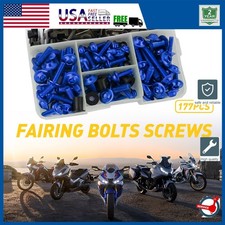 177pcs Set Fairing Fastener Bolts Kit Screws Blue Fit Suzuki Kawasaki Yamaha