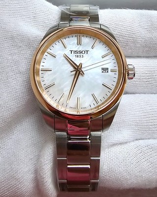 Tissot PR 100 Quartz 34mm MOP Rose Gold Bezel Women display picture 2
