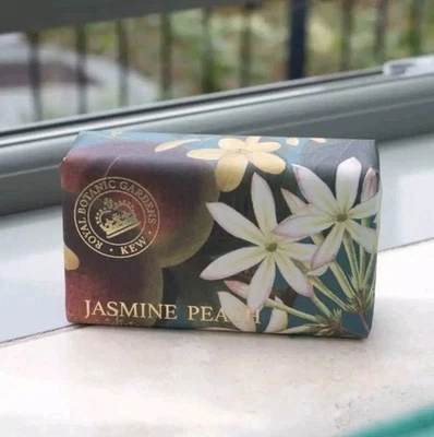 Kew Gardens Royal Botanic Jasmine Peach Luxury Soap. Shea Butter