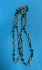 Vintage Trifari Goldtone Knot Green Bead Necklace Long Jewelry