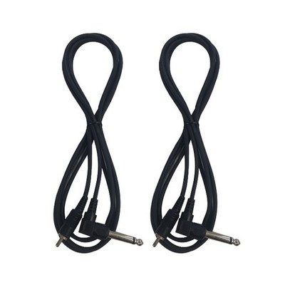 Cable Up CU/AS902 6' RCA Male to 1/4'' TS Right-Angle Male Audio Cable (2-Pack)