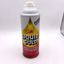 Scott’s LIQUID GOLD Pourable Wood Cleaner & PRESERVATIVE Spray Prop OLD 60% USA
