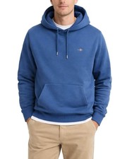 Image of GANT Mens Regular Shield Hoodie Vintage Blue