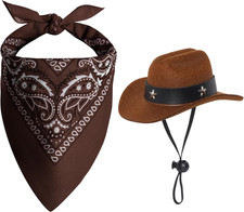 Dog Cowboy Hat with Star Decoration Dog Cowboy Costume for Small Pet Dogs Cat Co