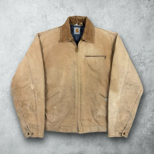 SUPREME Giacca foderata coperta Carhartt Detroit vintage anni 80 full zip marrone 48 abbigliamento da lavoro J97