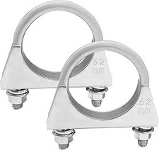 2 Inch U-Bolt Exhaust Clamp, Rustproof Galvanized Iron Silenc Size: 52mm/2inch