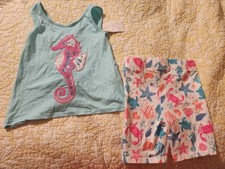 NWT Tommy Bahama Kids Girls size 5/6 Tank and Shorts Set Seahorse Sea Creatures