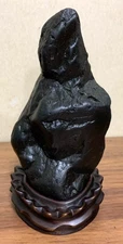 Japanese Kamuikotan Stone Suiseki BONSEKI Viewing Art with Stand H15cm 0.6kg F/S