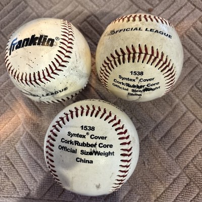 Three Franklin Soft Strike Practice Baseball