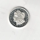 HALF UNION BARBER INGOT BULLION ART ROUND 1 GRAM .999 FINE SILVER 99% SILVER