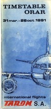 Romania Timetable Tarom Flyer Advertising Aviation Airlines 1991