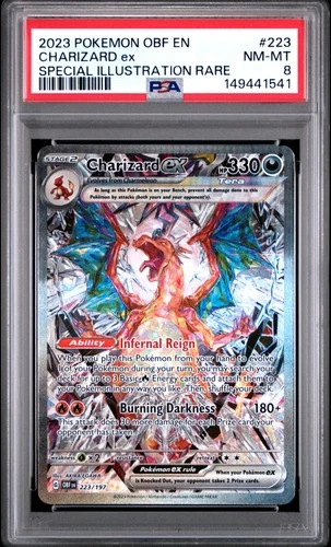 2023 POKEMON OBF EN-OBSIDIAN FLAMES SPECIAL ILLUSTRATION RARE CHARIZARD EX PSA 8