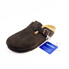 Birkenstock Boston Mocha Suede Soft Footbed Classic Clogs Women  s Shoes