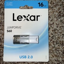 Lexar 16GB JumpDrive S60 USB 2.0 Flash Drive New Sealed In Package