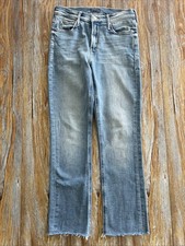 MOTHER The Mid Rise Dazzler Ankle Fray Jeans Size 25 Droppin In Raw Hem USA