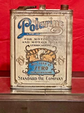 Polarine Rare One (1) Gallon Oil Can Standard Oil Company Inc 1913 Polar Bear