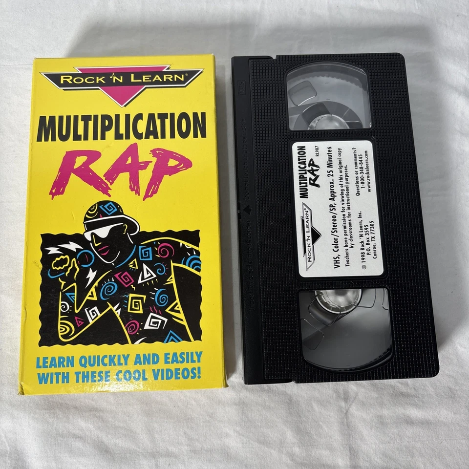 1999 Rock N Learn VHS Multiplication Rap  Educational Math Music Video Tape - Image 2 of 4