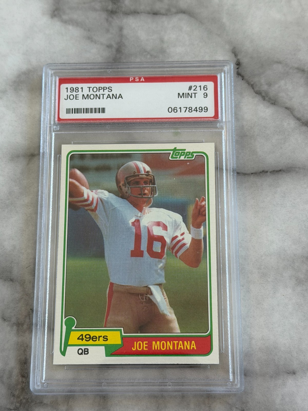 1981 Topps Joe Montana RC PSA 9