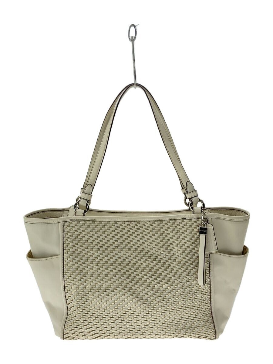 Coach Leather Cream Tote Bag with 12cm Gusset 24cm Height 32-44cm Width